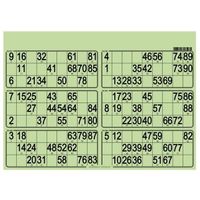 Carton Loto Bingo Plaque de 6 grilles imprimees 90 numeros Format Standard Rigide 1 5 mm Vert Set accessoire carte
