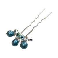 Accessoires cheveux - Epingle cheveux perles / pic à cheveux mariage - bleu