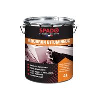 SPADO - Goudron bitumineux - Protection de surfaces - antirouille et anti-humidité - 100% étanchéité - 4L - Fabrication française