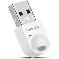 Dongle Bluetooth 5.1 Bluetooth USB, Clé Bluetooth pour PC Supporte Windows 11/10/8.1/8/7 Compatible avec Casque, Souris, Manette,