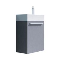 Mai & Mai Meuble de salle de bain argent 46cm meubles de salle de bain suspendu avec vasque