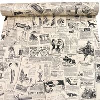 DAMILY® Papier peint de journal autocollant vintage en PVC Pour le décor de salon de chambre à coucher - 45cm x 10m