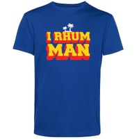 T-Shirt humour Homme I Rhum Man, 100% coton, manches courtes, doux et résistant - Bleu