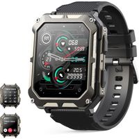 Montre Connectée Femme Homme 1.83" Bluetooth Smartwatch avec Cardiofrequencemetre/Sommeil, 123+Modes Sportifs pour Android iOS