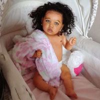 Poupon poupée bébé reborn poupée enfant noir gray eyes ; Poupée bébé Reborn en Silicone 55CM - cadeaux pour enfants 3