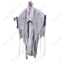 Fantôme suspendu pour Halloween - TECH DISCOUNT - Crâne effrayant - Lumière et son - Blanc