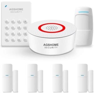 ALARME AUTONOME Alarme Maison sans Fil 7 pièces,Kits de sécurité pour la Maison120DB-Compatible avec Alexa, Google Assistant.[G29]
