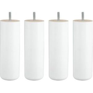 PIED DE LIT Pied de lit - Blanc - Modèle cylindre - Hauteur 15 cm - Forme ronde