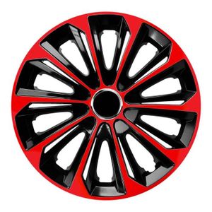 ENJOLIVEUR Enjoliveurs de roue - set complet de 4 pièces - NRM Extra Strong - rouge / noir - 15