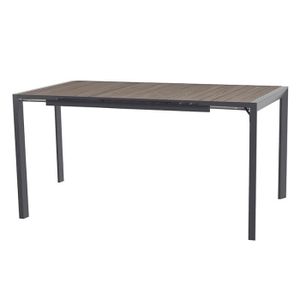 TABLE DE JARDIN  Table haute extensible 8p Evasion seigle/graphite Hespéride - Noir graphite