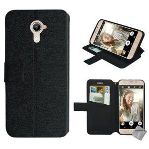 Portefeuille Etui Poche Folio Case Cover Housse Protection avec Fermoire Magn/étique Cadorabo Coque pour WIKO U Feel Prime en Noir Nuit Stand Horizontal et Fente Carte