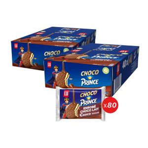 BISCUITS CHOCOLAT Choco Prince de LU - 2 Packs de 40 sachets - Biscu