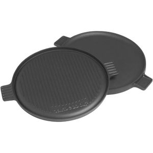 ACCESSOIRES Barbecook plaque de cuisson universelle pour barbecue au charbon en fonte émaillée, ronde, accessoire barbecue, 35cm, Noir320