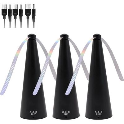 Ventilateur Anti-mouches De Table - Portable, Silencieux, Alimentation USB/piles - 3 Pièces Pour Pique-nique, Barbecue