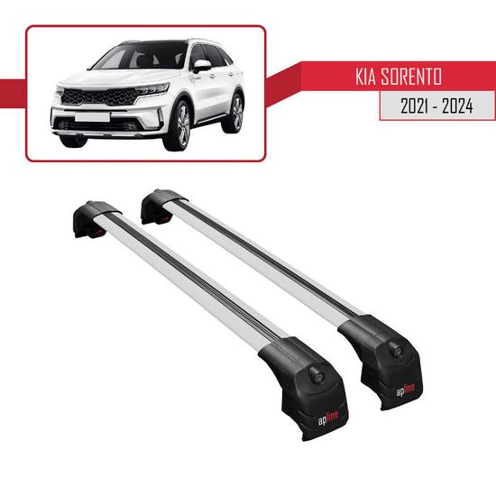 Barres De Toit Pour Kia Stonic 2017-2025 | Kit 2 Barres Aluminium Gris | Porte-Bagages Jusqu'à 75 Kg | Pour Coffre, Vélo, Ski