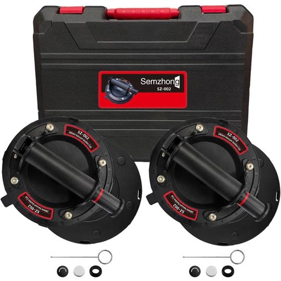 2 X Ventouse Vitrier,Ventouse Carrelage,Ventouse Pare Brise,Charge Maximale 617lbs,LèVe-Verre à
