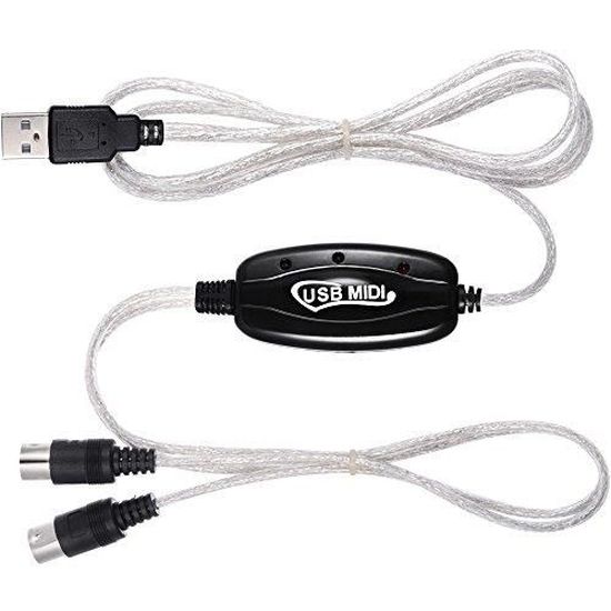 Zacro USB vers MIDI Interface adaptateur câble 2 m Piano clavier musical vers PC Ordinateur Portable XP Vista Win 8 Mac 