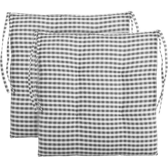 Brandsseller Lot de 6 coussins de chaise à carreaux - 40 x 40 cm - Anthracite, gris clair, marron, beige - Anthracite Brandsseller Lot de 6 coussins de chaise à carreaux - 40 x 40 cm - Anthracite, gris clair, marron, beige - Anthracite