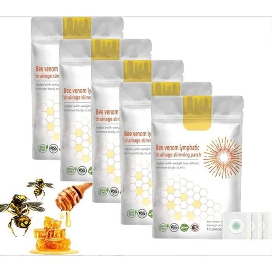Pansements Minceur Au Venin D'abeille - Drainage Lymphatique Efficace - Pour Tous âges (Lot De 15)