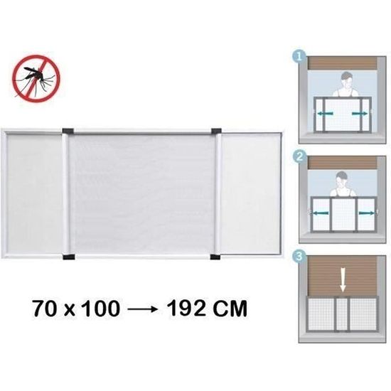 Moustiquaire Extensible La Zappa – Aluminium Ivoire 40x50 Cm – Sur Mesure Pour Portes Et Fenêtres – Protection Anti-insectes