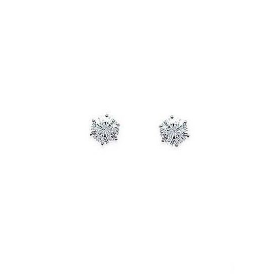 Boucles D'oreilles Puces Zirconium 4 MM Argent Massif 925/000