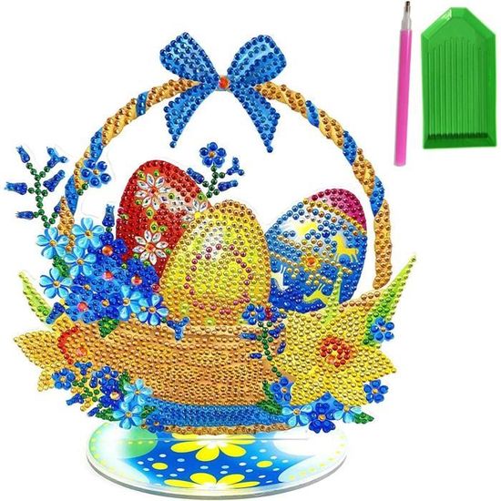 Diamond Painting Paques Kit Diamond Painting DAERLE Pâques - Lapin De Pâques 30x40cm - Broderie Diamant Adulte Ou Enfant - Décoration Murale Kit Peinture Diamant De Pâques