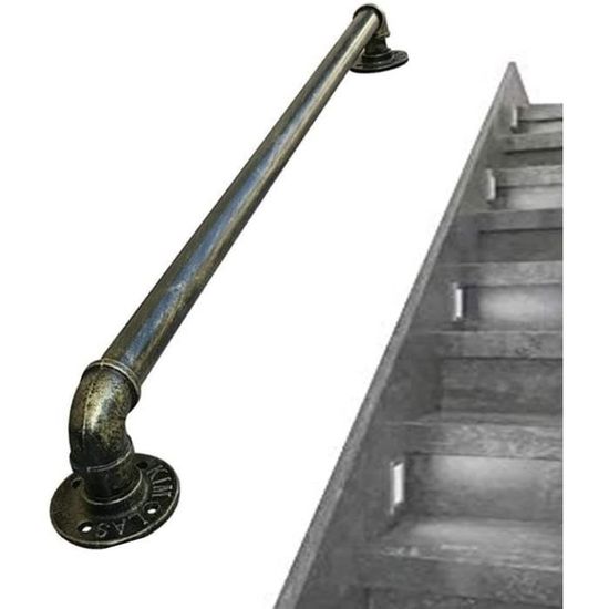 Main Courante Ronde En Bois Pour Escaliers Marches Intérieures, Kit De Support De Rampe D'Escalier Garde-Corps D'Escalier En Bois, 1m 1.2m 1.5m 1.8m