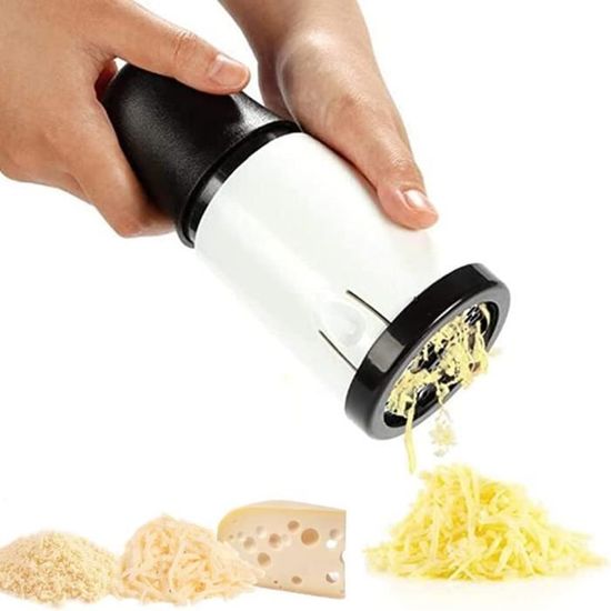 Râpe à Tambour Manuelle Avec 2 Tambours - Pour Fromage, Légumes, Noix - Base Antidérapante - Facile à Nettoyer