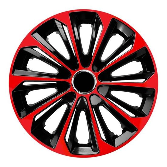 Enjoliveurs de roue - set complet de 4 pièces - NRM Extra Strong - rouge / noir - 15" pouces