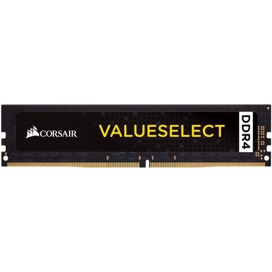 Mémoire RAM - CORSAIR - ValueSelect DDR4 - 4GB 1x4GB DIMM - 2666 MHz  - CL18 - 1.20V - Noir (CMV4GX4M1A2666C1)