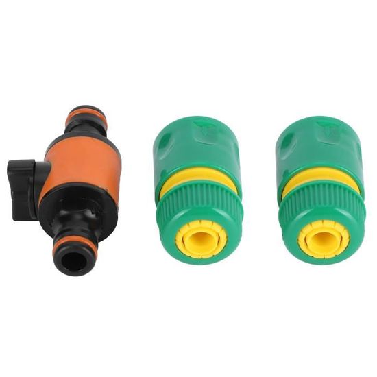 2 Raccords Rapides Avec Vanne D'arrêt Pour Tuyau D'arrosage – Compatibles Systèmes Click, ABS Résistant, Contrôle De Débit Intégré