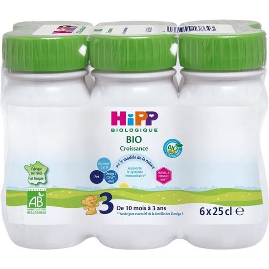 Hipp Bio Lait de Croissance Liquide Combiotic 3ème Âge 6 x 25cl