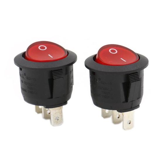 Heschen Interrupteur à Bascule Double On-off 6 Bornes Lumière Rouge 16