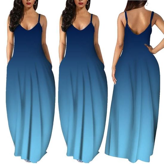 Robe De Soirée Longue Femme Col V Sans Manches – Maxi A-Line Élégante, Chic Cocktail Mariage Bal