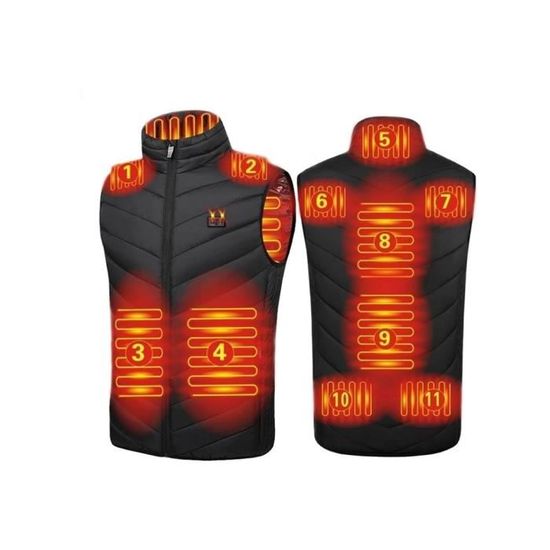 Gilet Chauffant Électrique USB - 9 Zones Chauffantes Unisexe - Neuf Avec Étiquettes