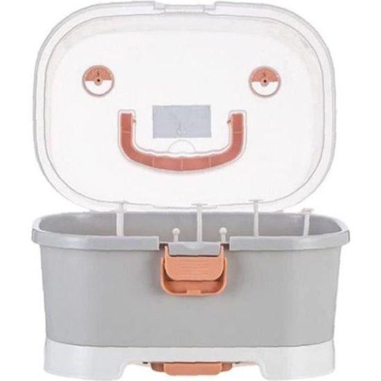 Boîte De Rangement Et égouttoir Pour Biberons – Avec Couvercle Anti-poussière, Bac Amovible, 31,5x25,5x25 Cm