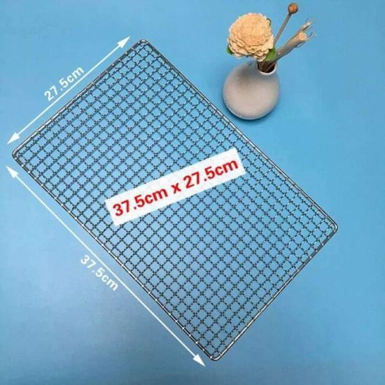 Grille De Barbecue En Acier Inoxydable 34,7x26,7 Cm - Filet De Cuisson Pour Viandes, Légumes, Poissons - Pour Extérieur Et Plancha