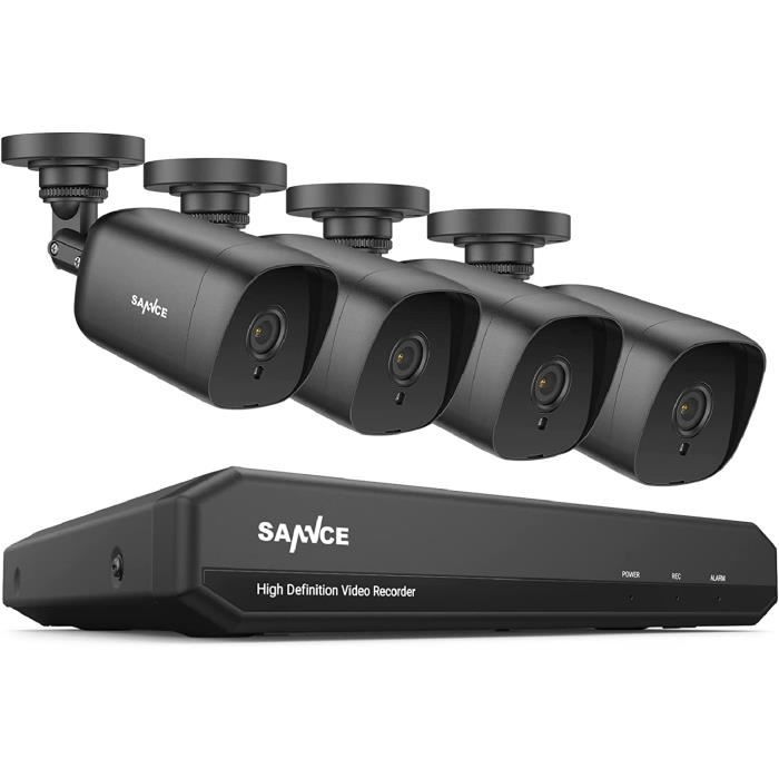 Kit Caméra Surveillance Loocam – 4 Caméras + DVR 8CH – Détection IA Humain/véhicule – SSD 500 Go - 6