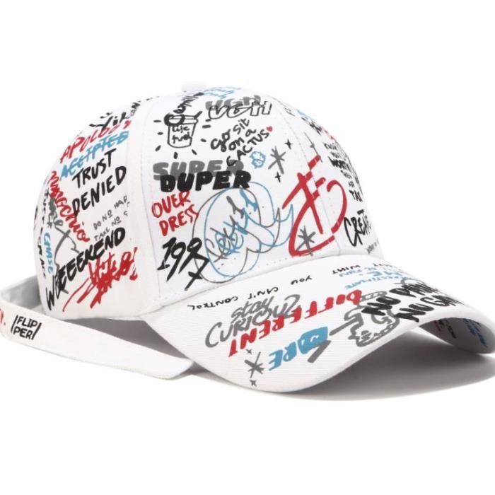 Femme Homme Lettre Imprimee Gorras Hip Hop Graffiti Casquette De Baseball 3