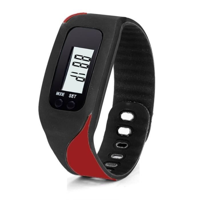 XYQ60924121RD Numérique LCD Podomètre Run Step Walking Distance compteur de calories Montre Bracelet
