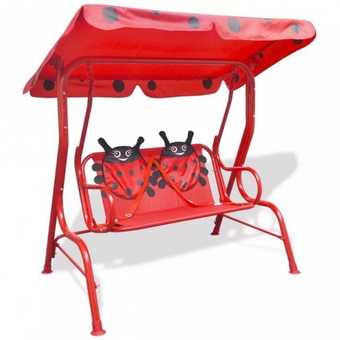 Balancelle enfant 2 places rouge L.115CM