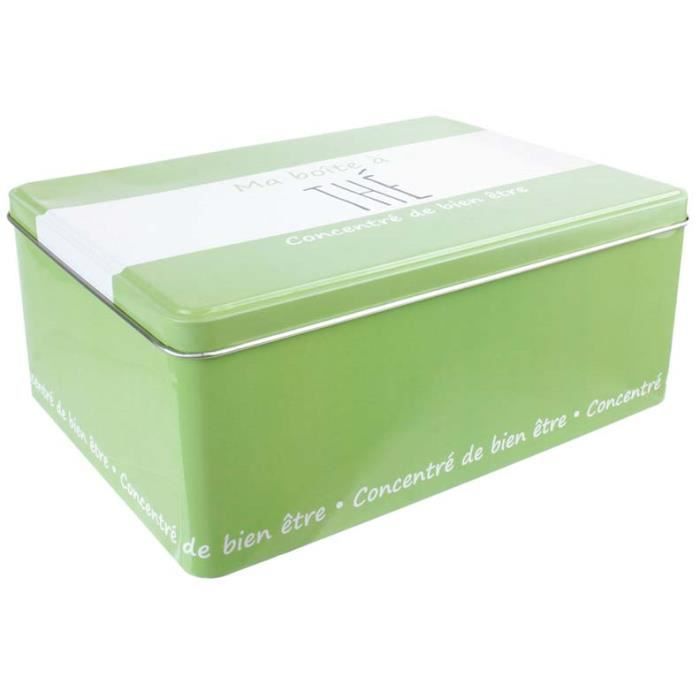 Ma boîte à Thé - 13,4x20,3x7 cm - Vert et blanc