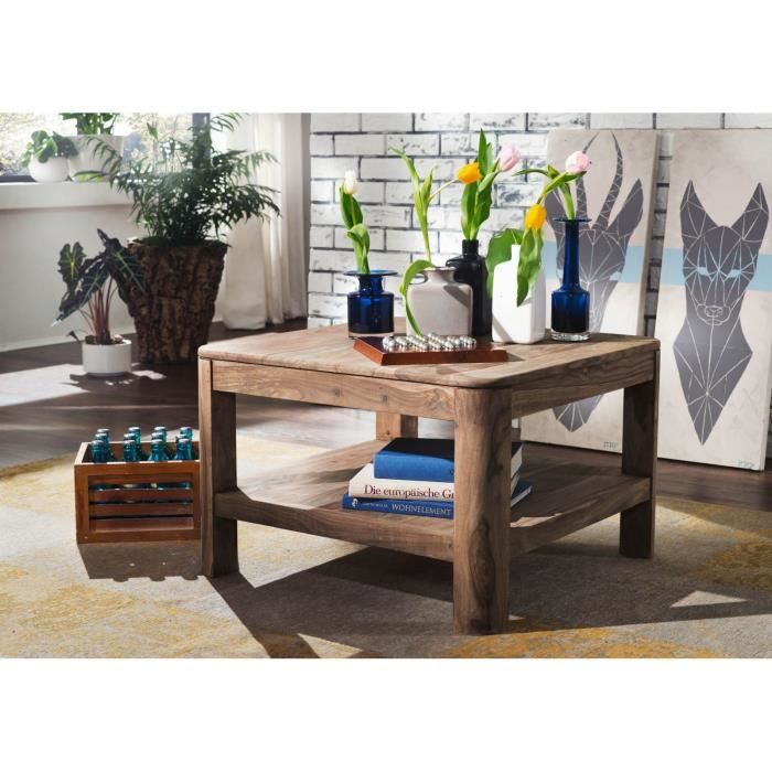 Table basse carrée 70x70cm - Bois massif de palissandre teinté (Smoked Cherry) - TORONTO #106