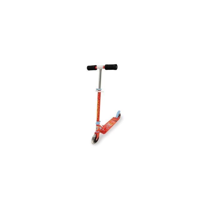 Smoby - Trottinette pliable 2 roues Flash McQueen Cars Disney - Patinette metal 5 ans+