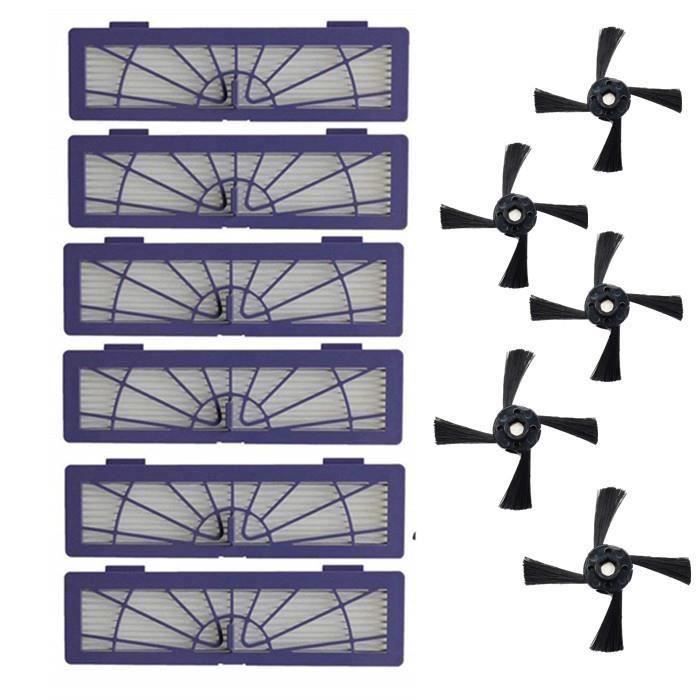 Neato Robotics Kit De remplacement Séries Botvac D, Botvac 70e, 75, 80, 85 - 5 pcs Filtres et 5 pcs Brosses