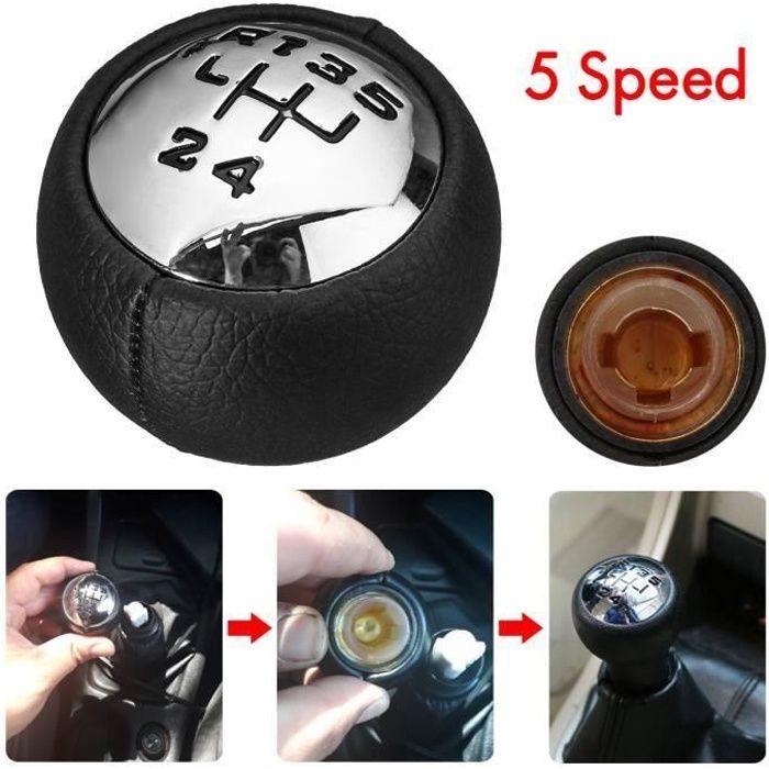 NEUFU 5-Vitesses Pommeau de Vitesse Pour Citroen C3 C4 Picasso Peugeot 307 3008 407