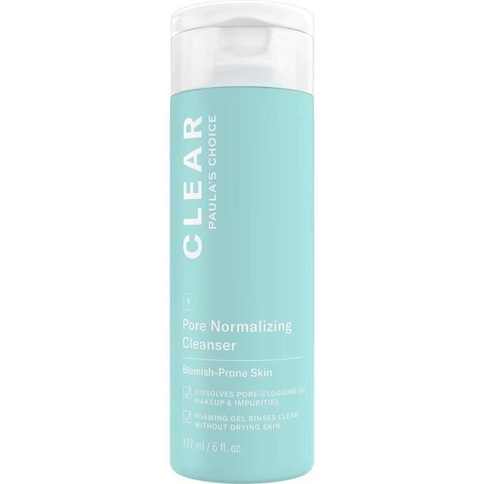 Paula's Choice Clear Gel Nettoyant Visage- Élimine Maquillage, Excès de Sébum et Points Noirs - Acide Salicylique - Tous Types de