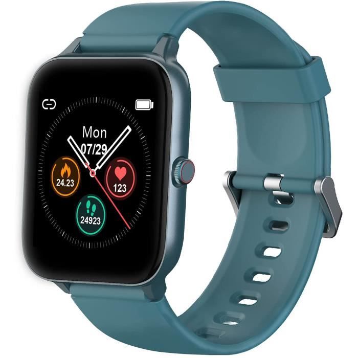 IOWODO Montre Connectée Homme Femme, Smartwatch avec 1,5- Full Touch,Imperméable 5ATM,Moniteur de Fréquence Cardiaque,Moniteur A261