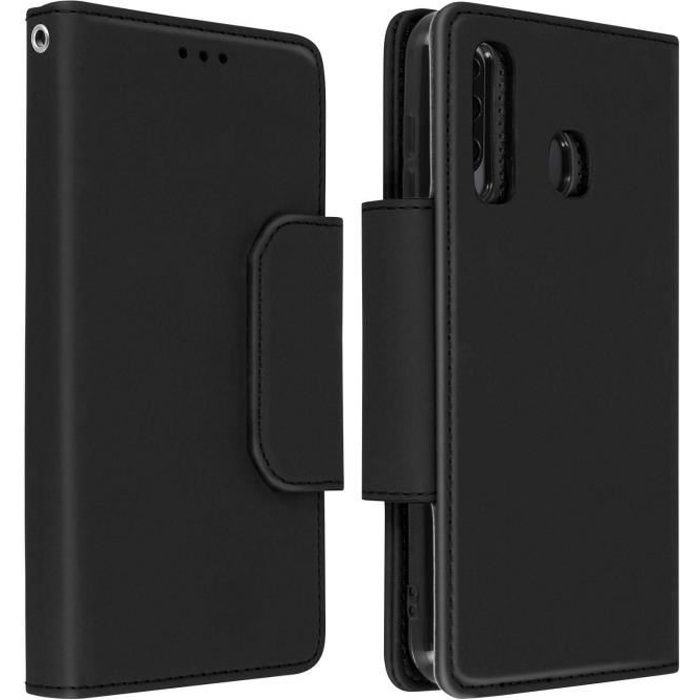 Étui Samsung Galaxy A50 Folio Détachable Magnétique Porte cartes noir Noir