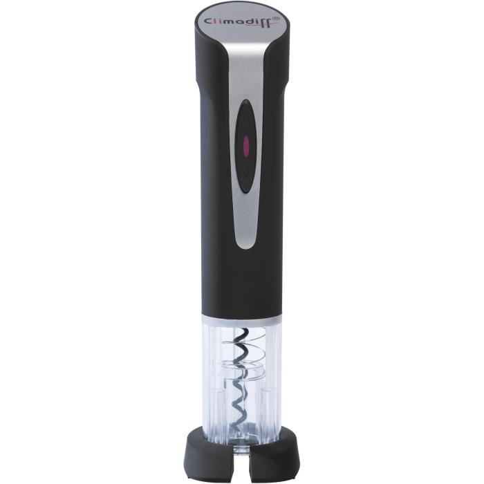 CLIMADIFF TB5029 -Tire-bouchon électrique rechargeable-Peut ouvrir jusqu’à 70 bouteilles avec une seule charge de batterie